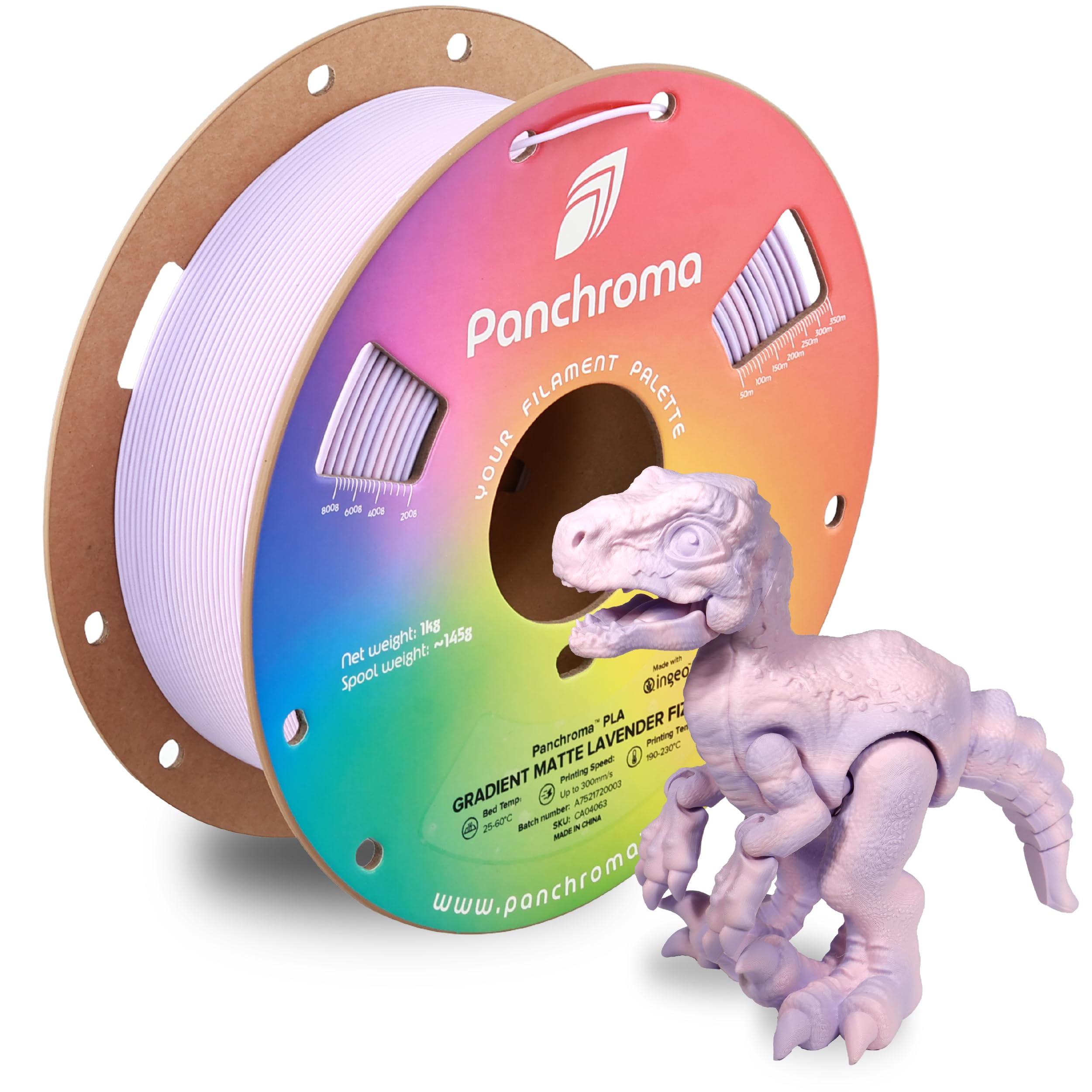 Polymaker Panchroma Gradient Matte PLA Filament, Multicolor Gradient Matte Pastel Purple and Pink 1.75mm 3D Printing Filament, 3D Printer PLA Filament, Fit Most FDM 3D Printers, 1kg Spool (2.2lbs) Image