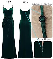 VFSHOW Womens 2025 Winter Velvet Formal Prom Maxi
