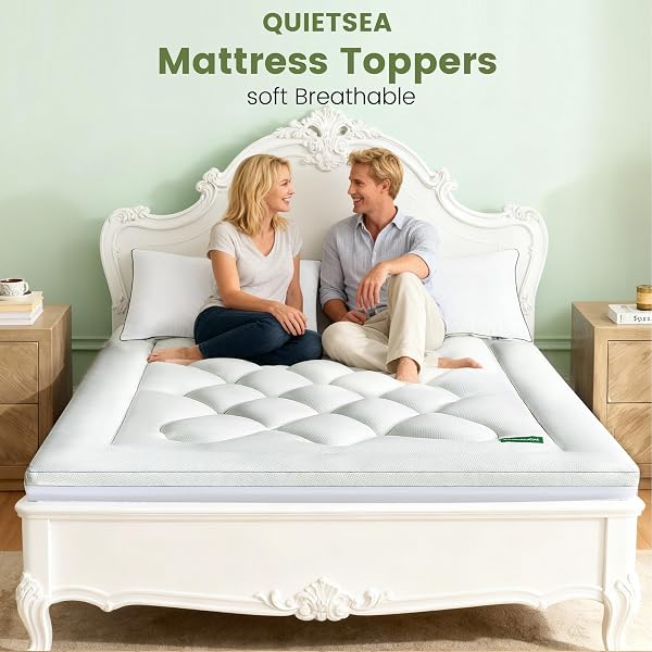 QUIETSEA MATTRESS TOPPER MATTRESS PAD (WHITE, TWIN XL)