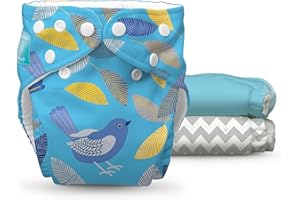 Charlie Banana 3 Diapers 6 Inserts Hybrid AIO Grab Pack, Little Twitter, One Size