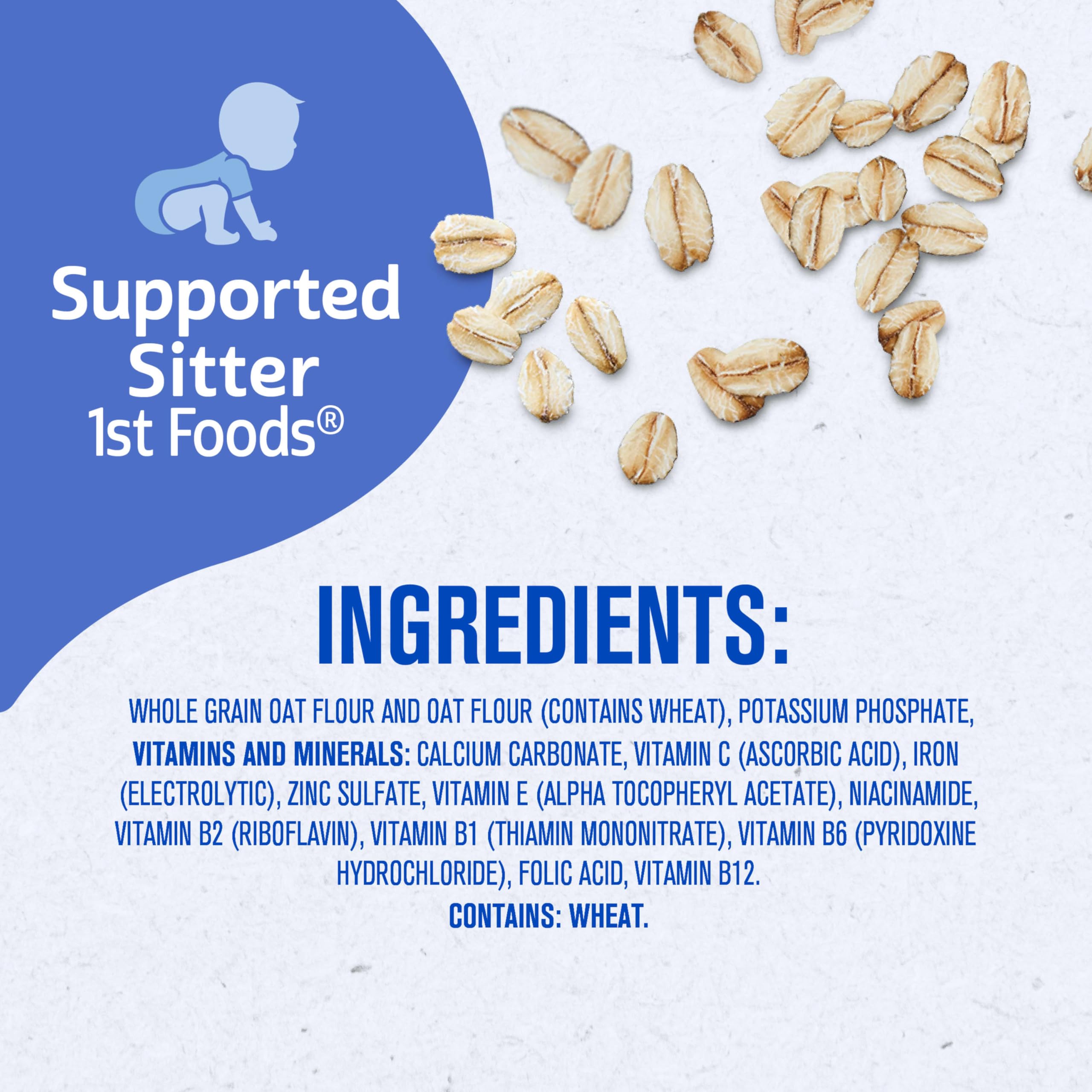 Gerber Stage 1 Baby Food, Baby Oatmeal Cereal, 8g Whole Grains, Iron, Zinc & Vitamin B12, Infant Cereal
