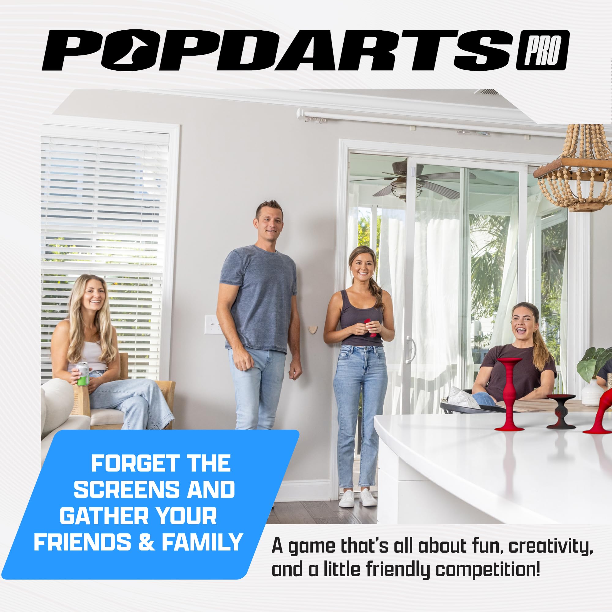 Popdarts PRO Pack Game Set (Red & Black) - Indoor, Outdoor Suction Cup Throwing Game - Competition with a POP