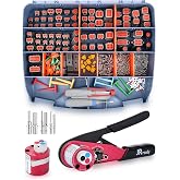 JRready DW4001 Deutsch DT/DTM/DTP/DTHD Connector Kit with Turret Crimper | 531 Pcs, Turret Crimp Tool, Size 12/16/20 Solid Contacts, 12-22 AWG, IP67/IP68 Sealed, Upgraded Pin Removal Tools