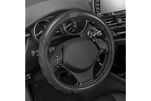 Cat® HexSport Black Carbon Fiber Steering Wheel Cover, Standard 15 inch Size, Durable and Comfortable with Advanced Grip, Car Steering Wheel Cover for Auto Truck Van SUV