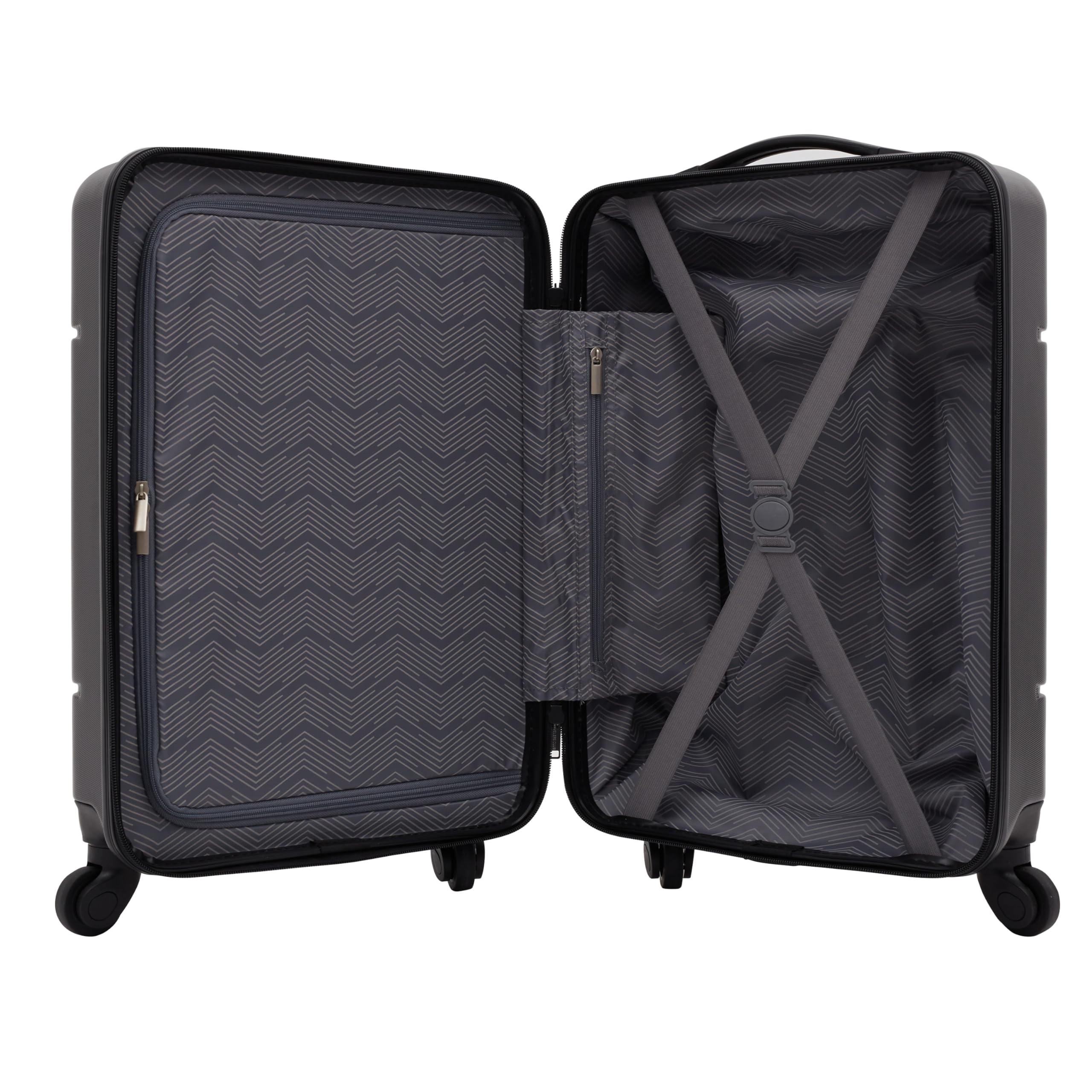 Travelers Club Skyline Spinner Luggage, Black, 20-Inch Carry-On