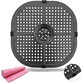 Air Fryer Crisper Plate for COSORI 5QT Air Fryers, 9.09IN Premium Square Nonstick Air Fryer Tray Grill Pan Replacement Parts Accessories Rack with Rubber Tips for Instant Air Fryer