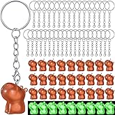 Landical 36 Pcs Mini Capybara Resin Keychain Capybara Party Favor Keychains 3D Animal Pendant Figurine Accessories for Party
