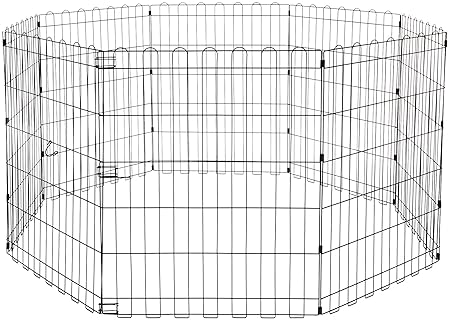 AmazonBasics Foldable Metal Pet Dog Exercise Fence Pen - 60 x 60 x 30 Inches