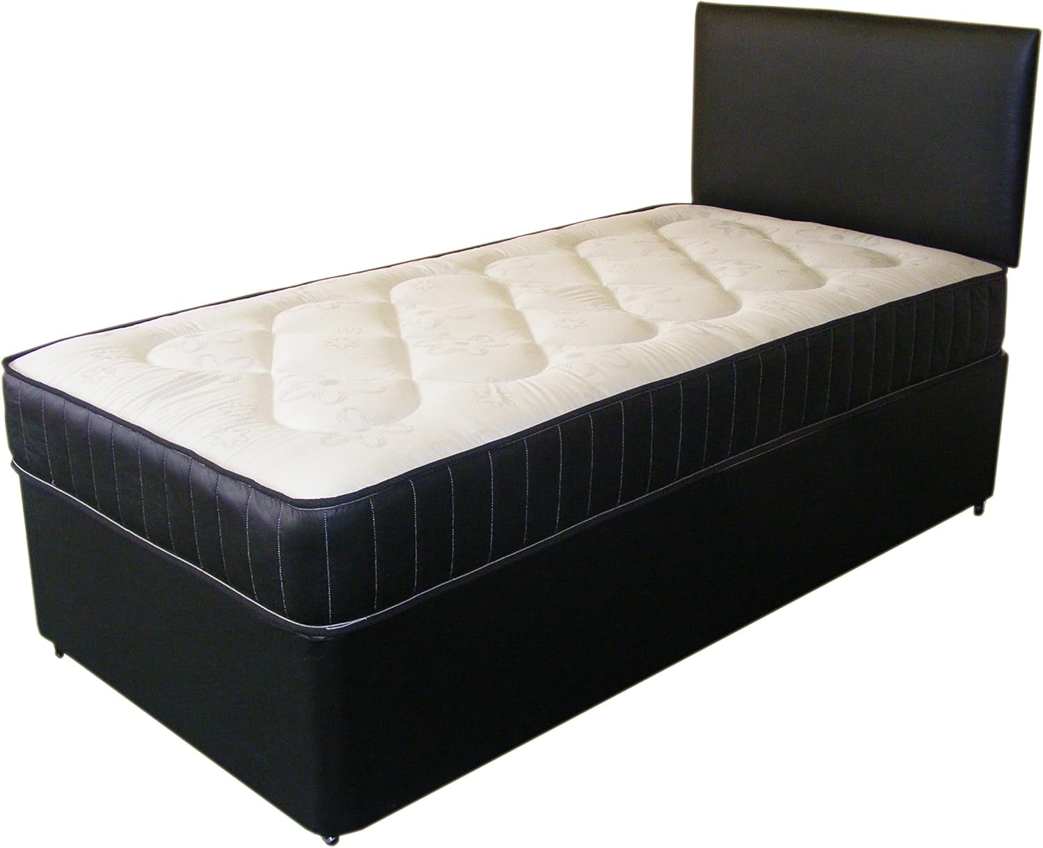 Just Beds Leather Deep Quilt Divan Bed Including Deep Quilt Mattress