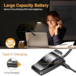 Gritin 9 LED Rechargeable Book Light for Reading in