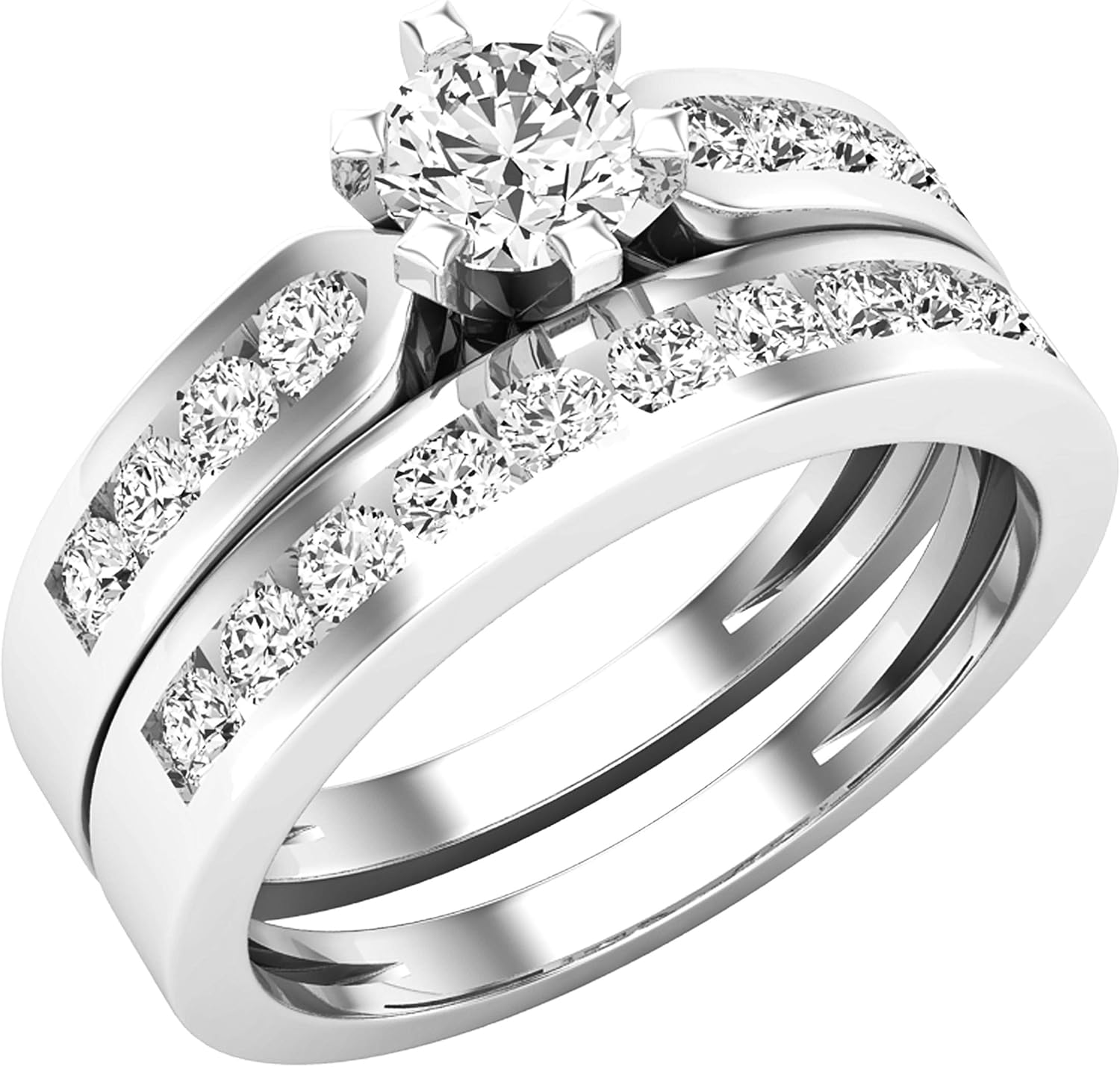 DazzlingRock Collection 14k Or Blanc Rond I-J Diamant Blanc