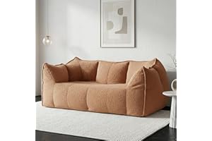 Krcix 54" Bean Bag Chair, 2 Seat Loveseat Sofa, Large Bean Bag Chair for Adults, Premium Teddy Fabric Floor Lounge Chair, Foa