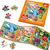 Magnetic Puzzles for Toddlers 3-5 - Kids Travel Toys for Boys and Girls | 36 Pieces Sudoku Toddler Puzzles &ndash; Animal Jungle Sea Travel Games for Kids 4-6 &ndash; Car Airplane Road Trip Games