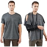 YOSINISO Post Shoulder Surgery Shirts Short Sleeve Chemo Shirts for Port Access Unisex Crewneck Tear Way Rehab Recovery T-Shirt with Right & Left Side Snaps Arm Open Dialysis Clothing