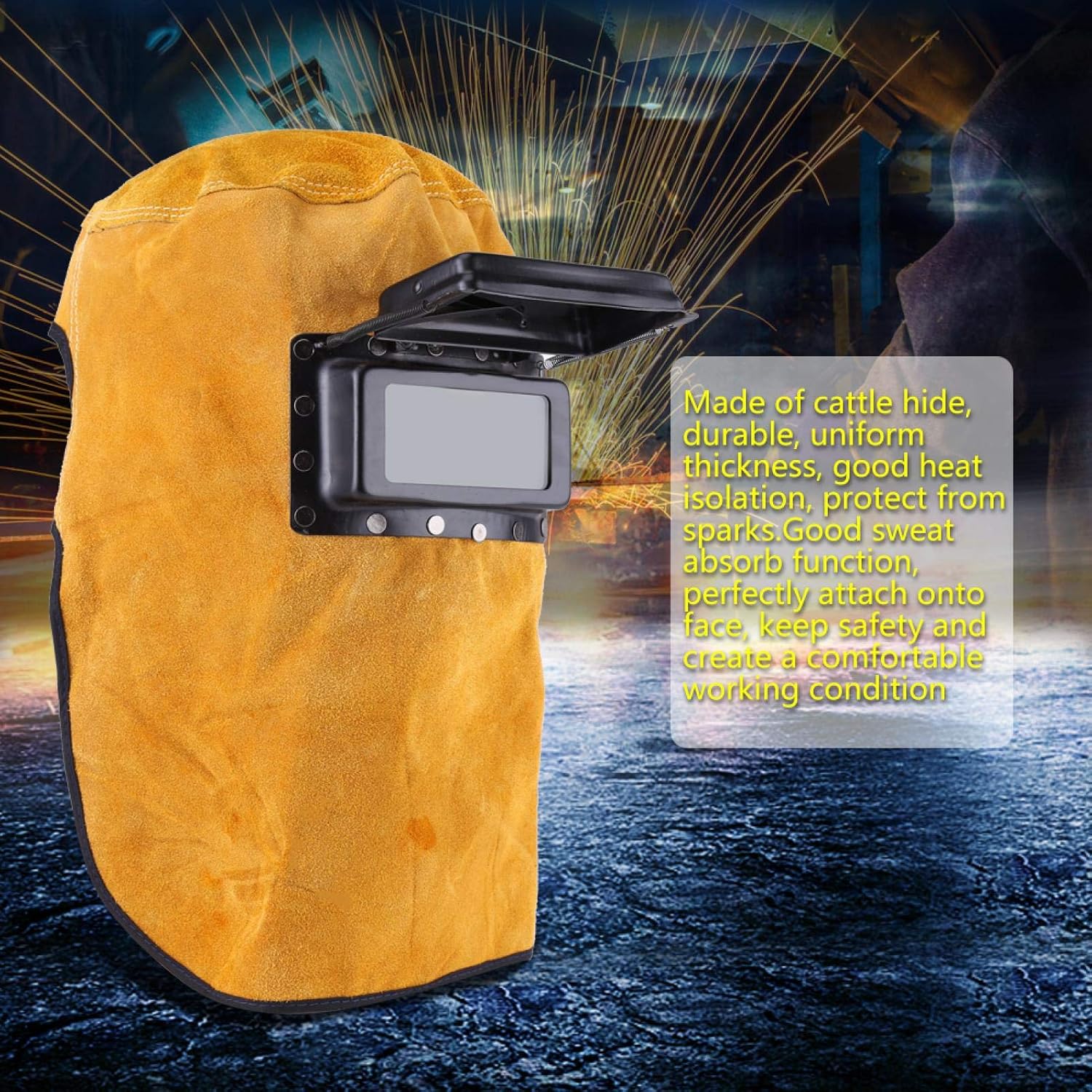 KUIDAMOS Darkening Welding Helmet with Lens,Breathable Welding Helmet with Flip-Open Cover,Sweat Absorption,Comfortable - Image 3