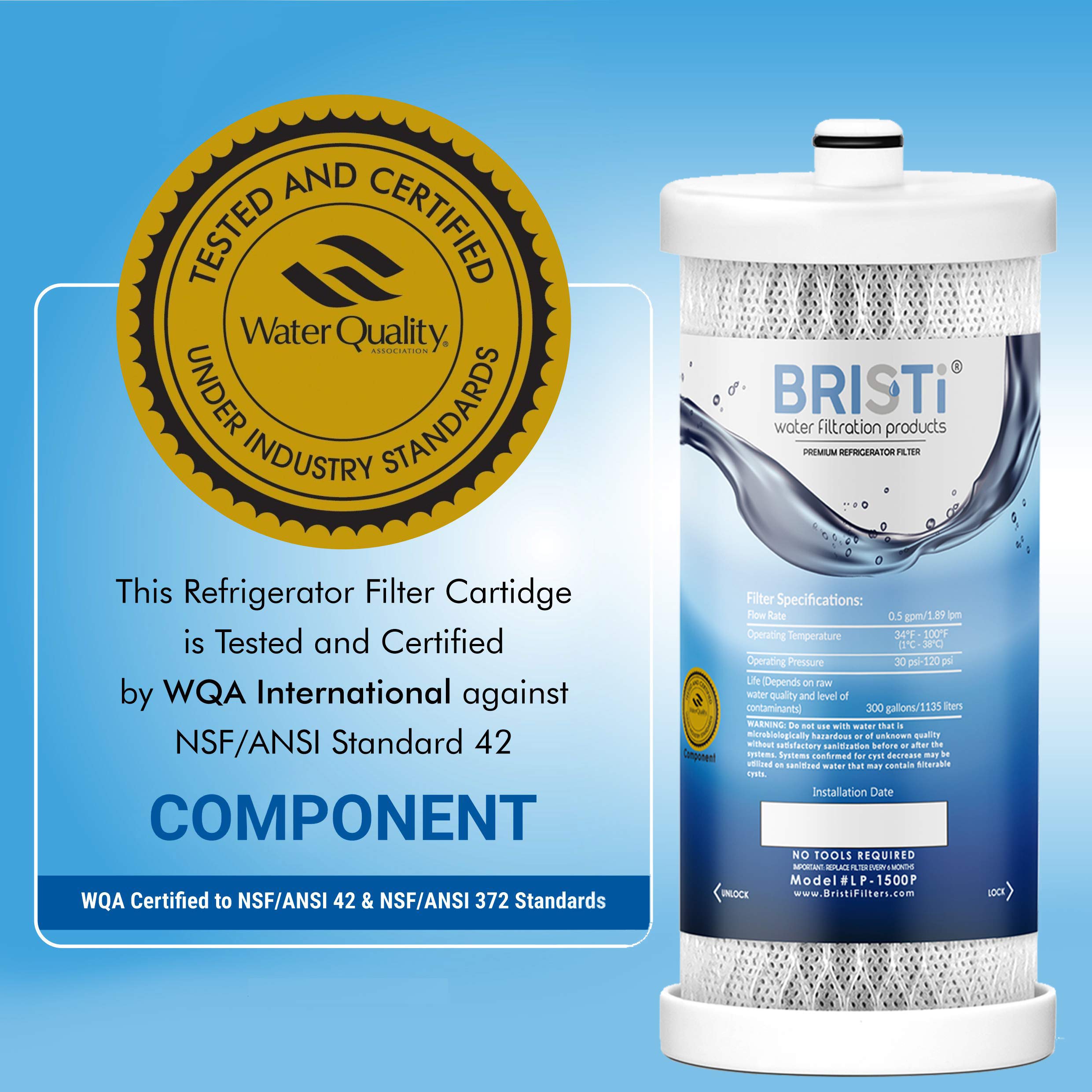 Bristi WF1CB Refrigerator Water Filter Replacement And Fits WFCB, RG