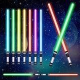 OSDUE Light Up Saber with Sound 2 Pack 7 Color LED Lightsaber Toy