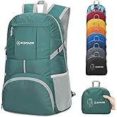 ZOMAKE Lightweight Packable Backpack 35L, Light Foldable Backpacks Water Resistant Collapsible Hiking Bag, Compact Folding Day Pack for Travel Camping(Dark Green)