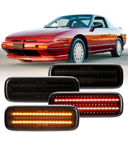 ハーデス 4枚 Clear Side Marker Light w/ Red & Amber LED 4pc Set For 89-94