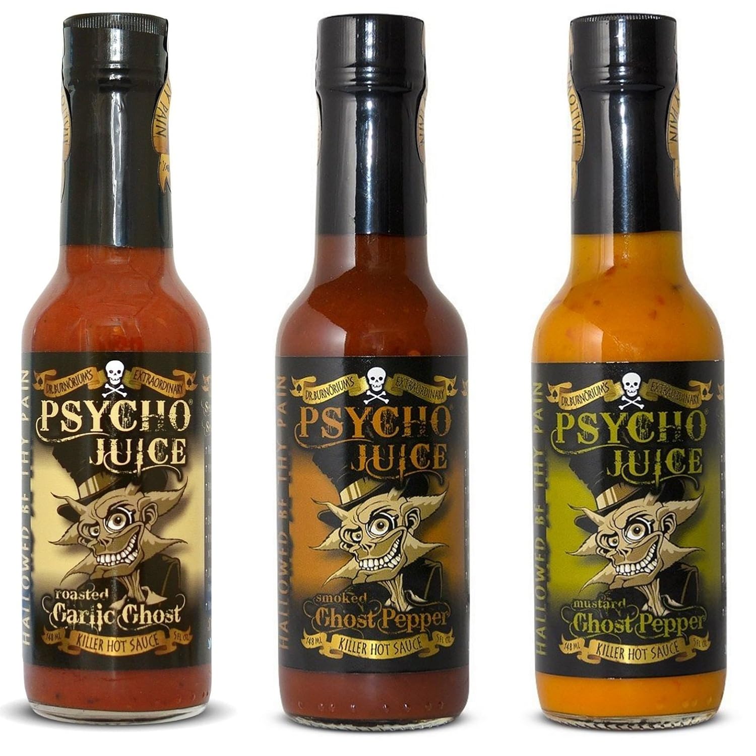 Psycho Juice Gift Set Ghost Pepper Collection Pack of 3