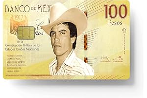 siayaharu Mexican 100 Peso Picture Debit Card Sticker No Bubble Slim Waterproof Anti-Wrinkling Removable Vinyl Credit Card Covers Skin