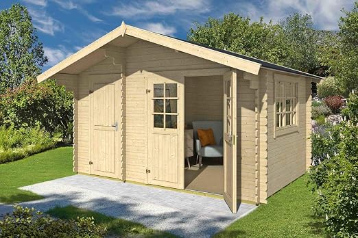 Lasita Maja Gartenhaus Aktion 28 2 Raum Blockhaus I Wandstarke 34 Mm Amazon De Baumarkt