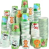 Skyley 600 Pack 3 oz Bathroom Paper Cups for Kids Disposable Mini Animal Mouthwash Cup Small Cold Beverage Drinking Container for Home Office Birthday Party Water Coolers(Animals Style)