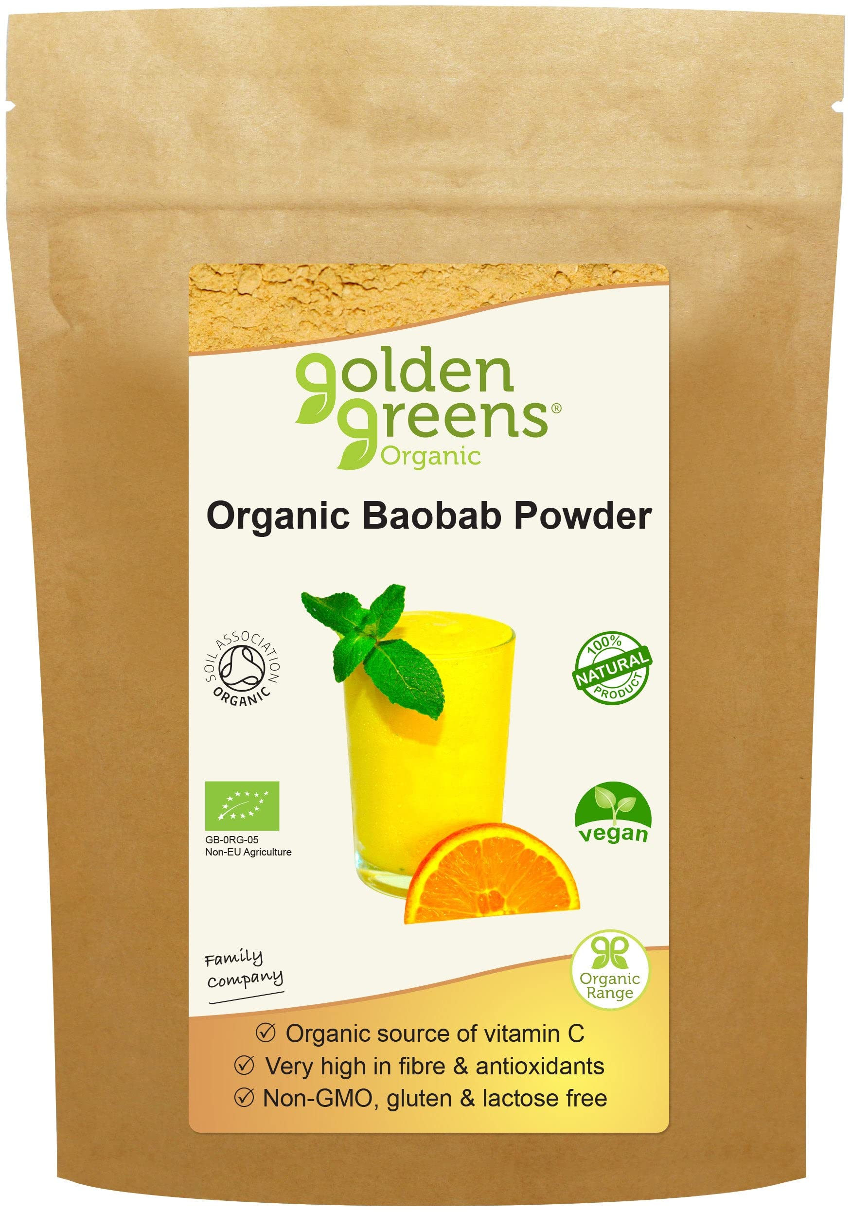 Golden Greens Organic Baobab Powder, 120 g