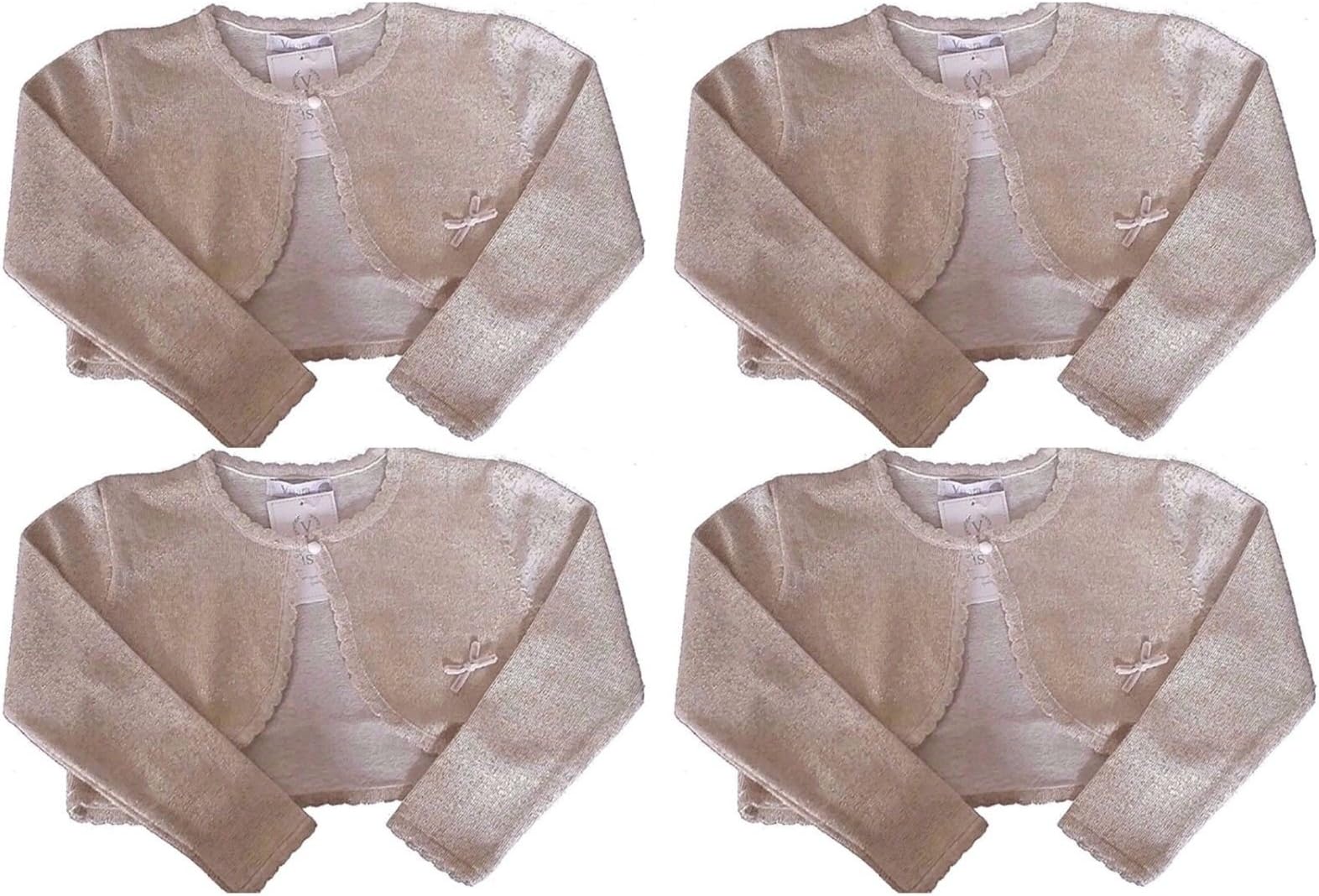 Visara Baby Girls Glitter Bolero Christening Wedding Special Occasion Gold 0-8 Years