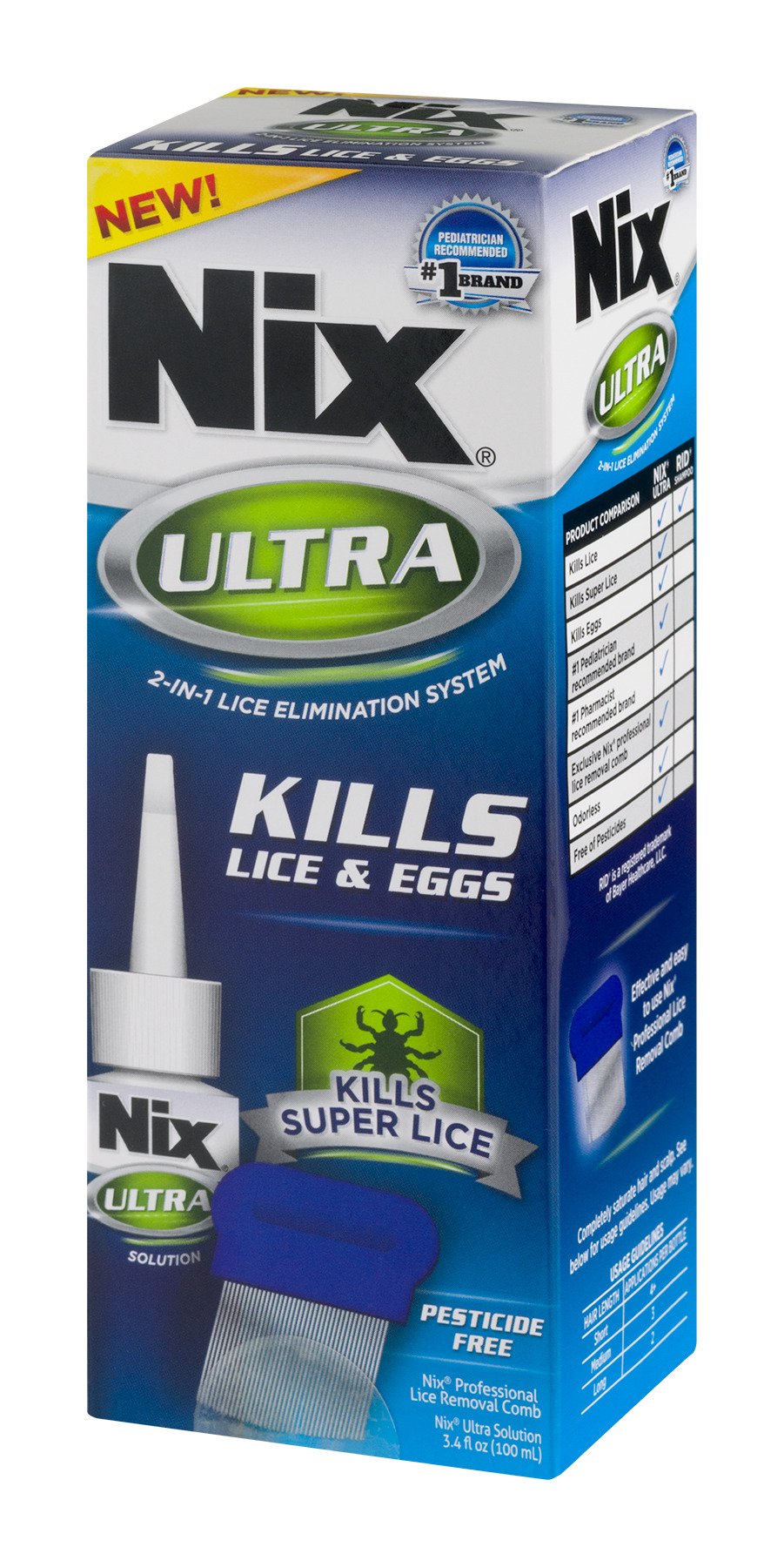 NIX Ultra Lice & Nits Treatment Kills Super Lice & Eggs Pesticide