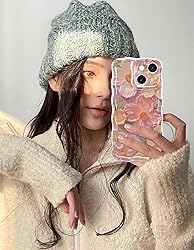 Jusy Case for iPhone 14, Colorful Retro Oil