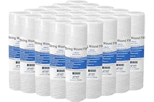 PRO WATER PARTS String Wound Sediment Water Filter Cartridge Standard 2.5x10 1 Micron 25 Pack