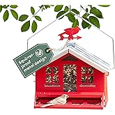 Perky-Pet Squirrel-Be-Gone II Country Style Bird Feeder, 8 lb Seed Capacity | Weight-Activated, Squirrel Proof, Metal Construction, Rust Resistant, Locking Lid, Removable Roof, Adjustable Settings, 338