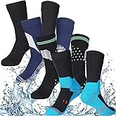 Jiuguva 4 Pairs Waterproof Socks for Men Women Unisex Breathable Outdoor Cycling Wading Running Hiking Skiing Socks