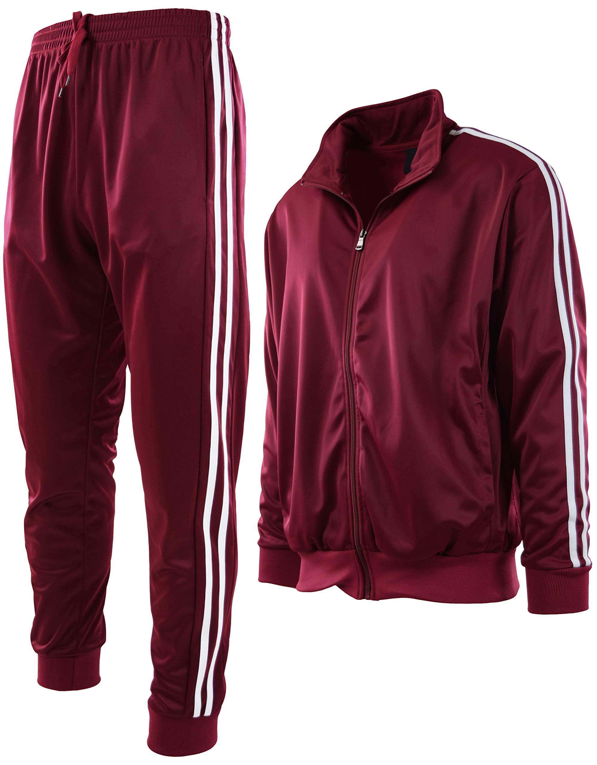 Photo 1 of ChoiceApparel Mens Athletic 2 Piece Tracksuit Set (XL, 888-Burgundy)