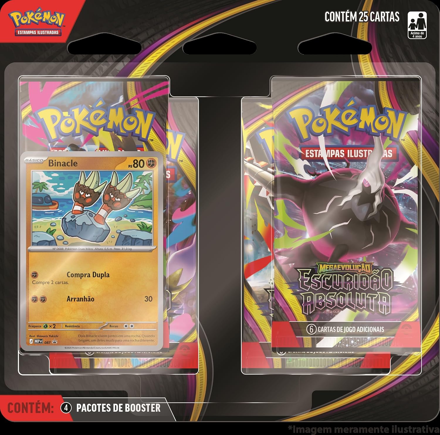 Pokémon TCG: Mega Evolução - Escuridão Absoluta - 4-Pack Blister