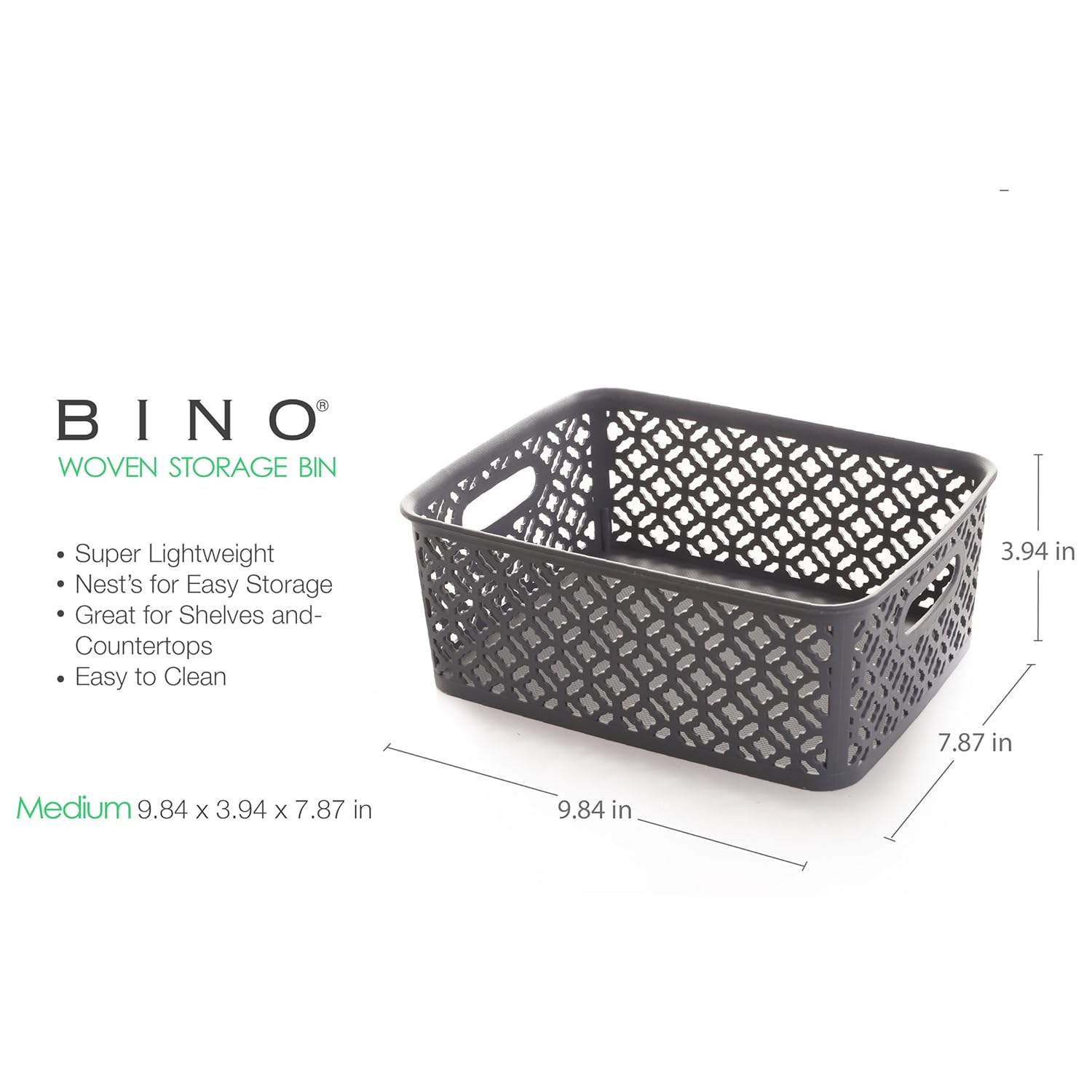 Medium BINO Woven Plastic Storage Basket Black or Storage