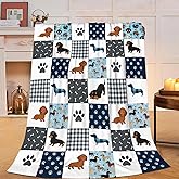 Dachshund Blanket Super Soft Warm Fluffy Fleece Flannel Dog Throw Blanket Cozy Fuzzy Plush Stuff Bedding Blankets Gifts for Women Kids Boys Girls Adults 50"X40"