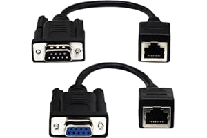zdyCGTime RJ45 to RS232 Cable, DB9 9-Pin Serial Port Female&Male to RJ45 Female Cat5/6 Ethernet LAN Console（15CM/6Inch） 2Pack