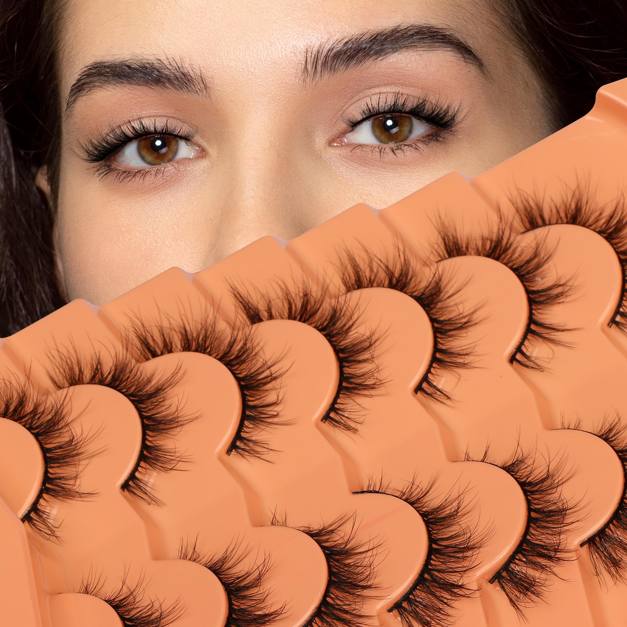 Himorell False Eyelashes Cat Eye Natural Look Lashes 5-14 mm Soft Faux Mink Lashes — image 1