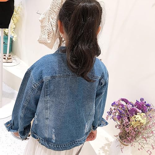 YJBQ Kids Girls Boys Basic Jean Jacket Classic Coats Denim Tops - Main Image