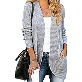 MEROKEETY Womens Long Sleeve Open Front Cardigans Chunky Knit Draped Sweaters Outwear