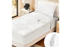blunique Electric Heated Mattress Pad Full Size Single Control Bed Warmer, Deep Pocket, Side Storage Pouch for Controller, Machine Washable, 3D Air Layer Fabric, 54"x75", Grey