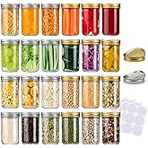SPANLA Mason Jars 8 oz, 24 Pack Canning jars 8 oz Jelly Jars With Regular Lids and Bands, Half Pint Glass Jars Ideal for Jam, Honey, Wedding Favors, Shower Favors