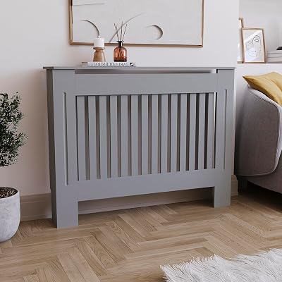 Vida Designs Chelsea Radiator Cover Olive Grey Medium 80x102x16 cm Internal