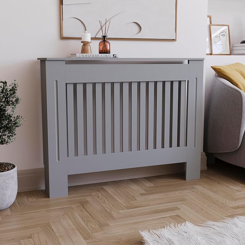 Vida Designs Chelsea Radiator Cover Olive Grey Medium 80x102x16 cm Internal