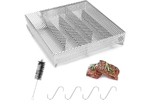 WADEO Newly Upgraded Pellet Smoker, Cold Smoke Generator for BBQ Grill Hot or Cold Smoking, 304 Stainless Steel, Square, with