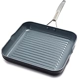 GreenPan Paris 11 Inch Ceramic Non-Stick Square Grill Pan, Gray -