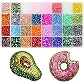 EuTengHao 19200Pcs Tube Beads Kit 3mm Glass Bugle Seed Beads for Jewelry Making Embroidery & Home Decor (32 Vibrant Color)
