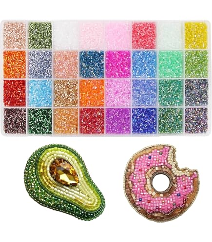 7200-Piece Glass Bugle Beads Kit - 7mm Tube Beads In 24 Colors For Jewelry Making & Crafts - View #7